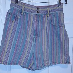 Squeeze Vintage Pastel Striped Women's Shorts 13/14